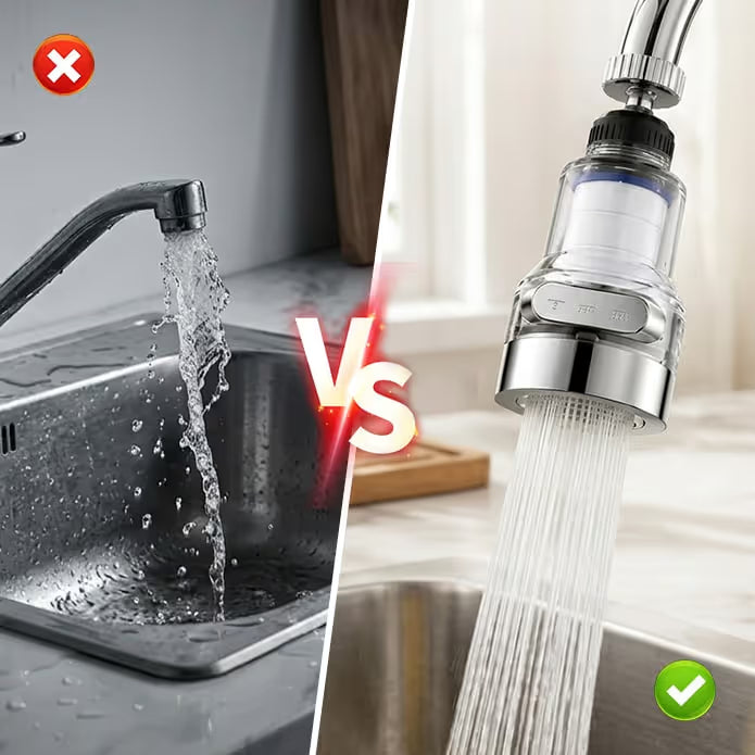 360° Rotating Sink Faucet Extender – 3-Mode Adjustable Water Spray